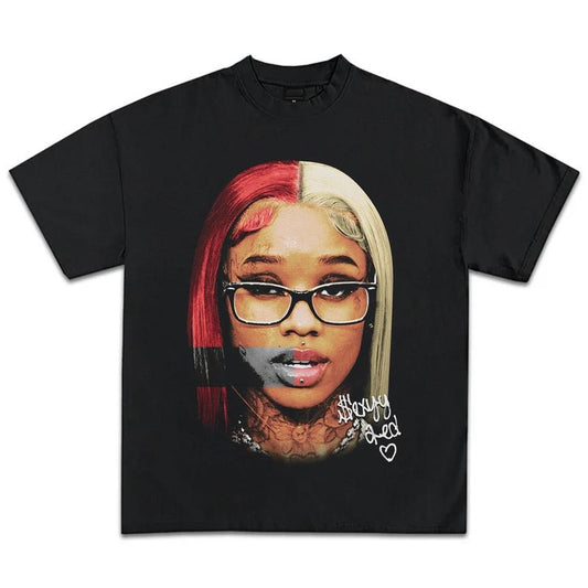Sexyy Red T-Shirt Vintage Rapper Graphic Tee Shirt Rap Hip Hop Shirt for Men Women Streetwear