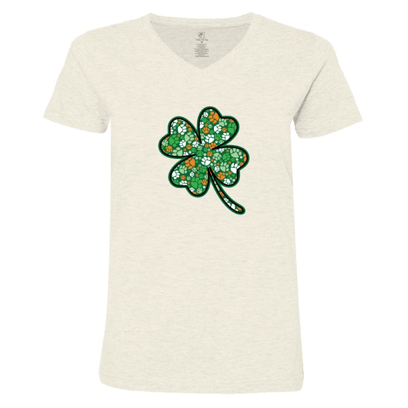 Shamrock Paws - Ladies T-Shirt V-Neck