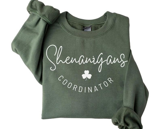 Shenanigans Coordinator Sweatshirt, St Patrick's Day Sweater, Irish Drinking Outfit