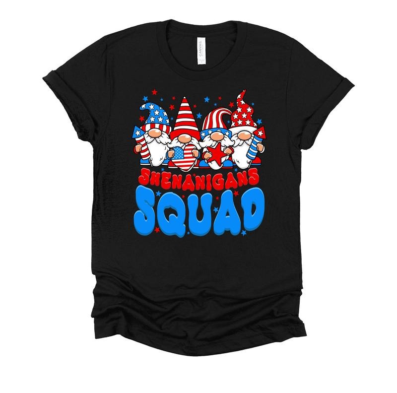Shenanigans Squad Shirt 4th Of July Shirt Fourth Of July Gnomes American Flag Stars And Stripes Freedom T-shirt Xs-4x