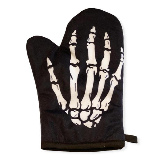 Skeleton Hand Oven Mitt Funny Bones Halloween Party Graphic Novelty Accessories Funny Graphic Kitchenwear Halloween  Funny Food  Novelty Cookware Black