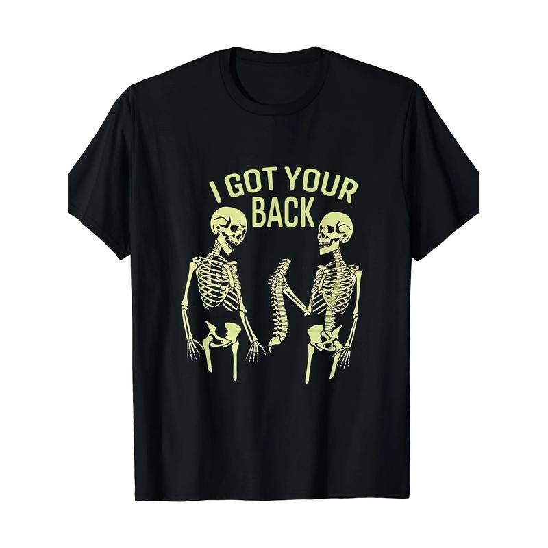 Skeleton Skull Sarcastic T-Shirt - Funny Halloween Design, 220g, Unisex Casual Wear for Party and Daily Life made in usa