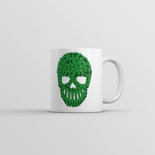 Skull Of Clovers Mug Funny St Patricks Day Graphic Coffee Cup-11oz Funny Coffee Mugs Ceramic Printed Drinkware Cup