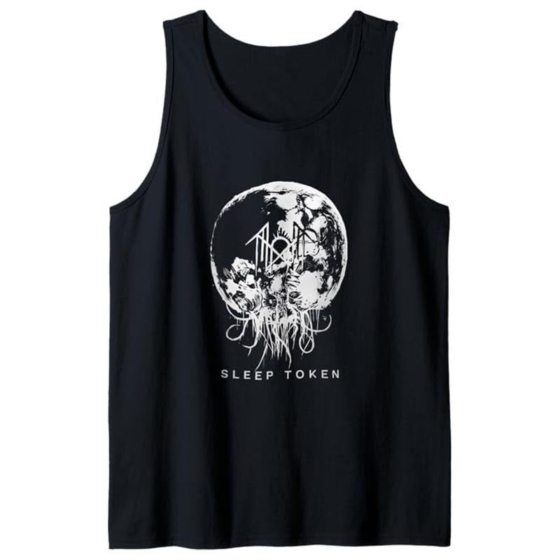Sleep Token Take Me Back To Rock Tank Top Designed From Pure Cotton For Casual Wear, Regular Fit Graphic Casual Top for Summer