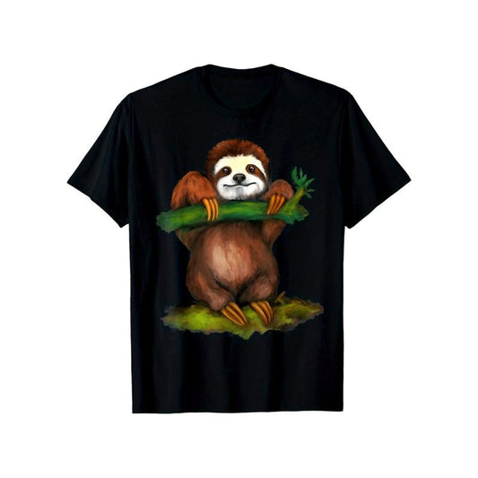 Sloths Print Men's Cotton T-shirt, Graphic Tee Men's Outdoor Clothes, Casual Short Sleeve Crew Neck T-shirt made in usastyle{n002}19