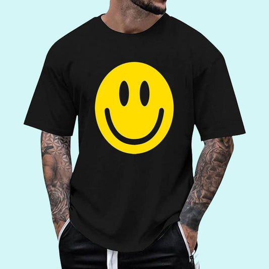 Smile Face Emoticons Happy Face Mens Graphic Hippie 70s Funny T Shirt | Tee For Men and Women, Unisex Cotton