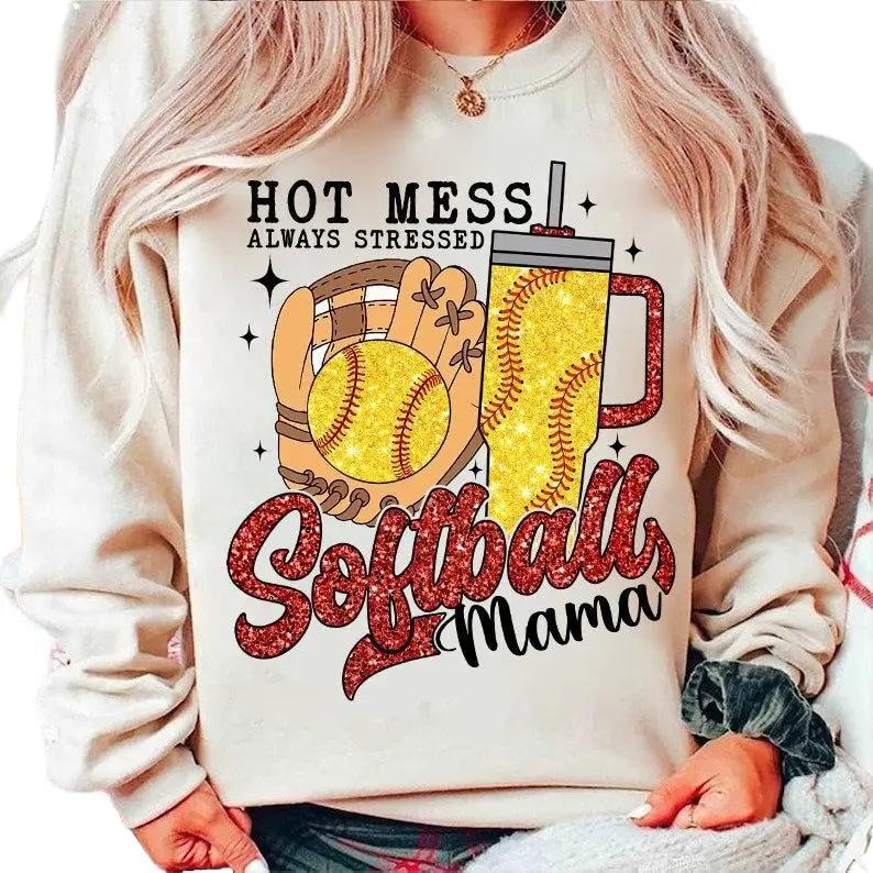 Softball Mama Sweatshirt, Boujee Softball Sweatshirt, Cute Softball Shirt, Unisex Sweatshirt, Gifts For Mama Mother From Son Daughter, Long Sleeve Crewneck Tee, Mom Gifts Sweater, Gifts For Birthday