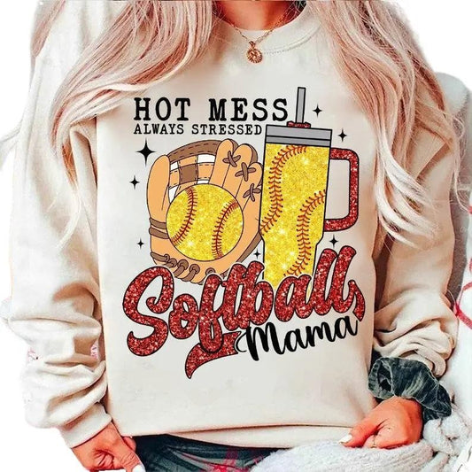 Softball Mama Sweatshirt, Boujee Softball Sweatshirt, Cute Softball Shirt, Unisex Sweatshirt, Gifts For Mama Mother From Son Daughter, Long Sleeve Crewneck Tee, Mom Gifts Sweater, Gifts For Birthday