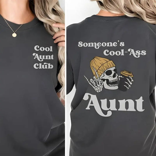 Someone's Cool Ass Aunt Front And Back  Shirt, Cool Aunts Club Graphic Tee, Menswear Graphic Tee
