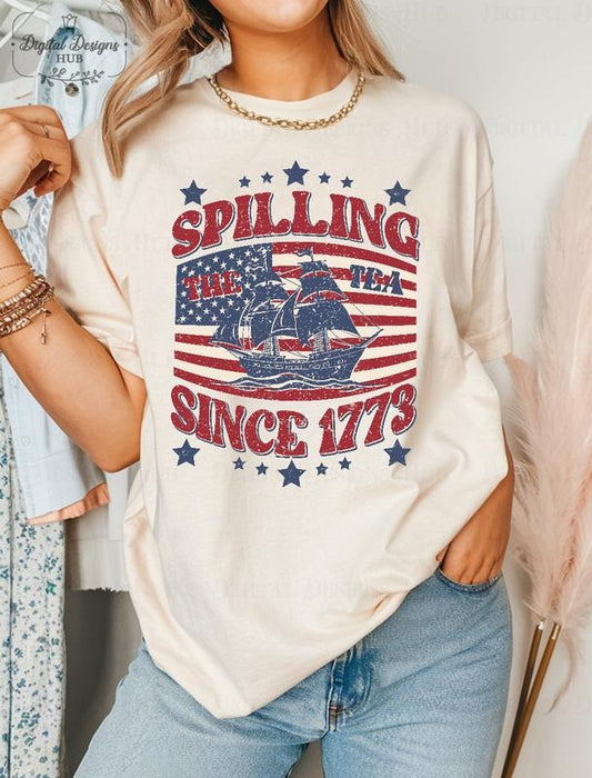 Spilling The Tea Since 1773 T Shirt Hoodie Sweater Funny 4th Of July Shirt Independence Day T-shirt Patriotic Shirt Usa T-shirt Usa Shirt style 03