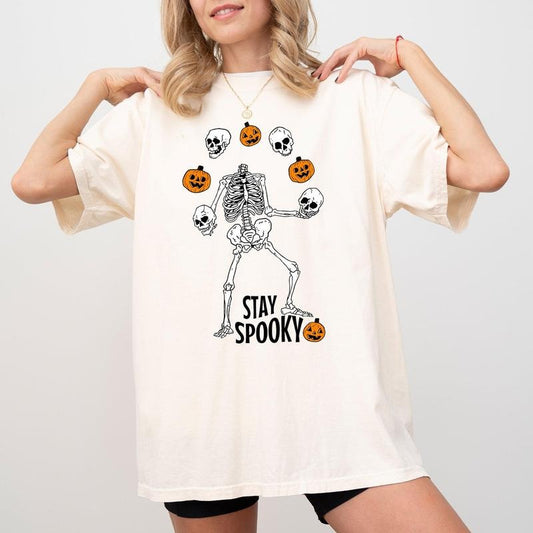 Stay Spooky, Skeleton, Ghost, Funny, Witch, Aesthetic, Meme, Halloween, Spooky, Costume, Tshirt, Women's, Comfort Colors Tee, Spooky, Tshirt, Witch, Pumpkin, Ghost, Skeleton