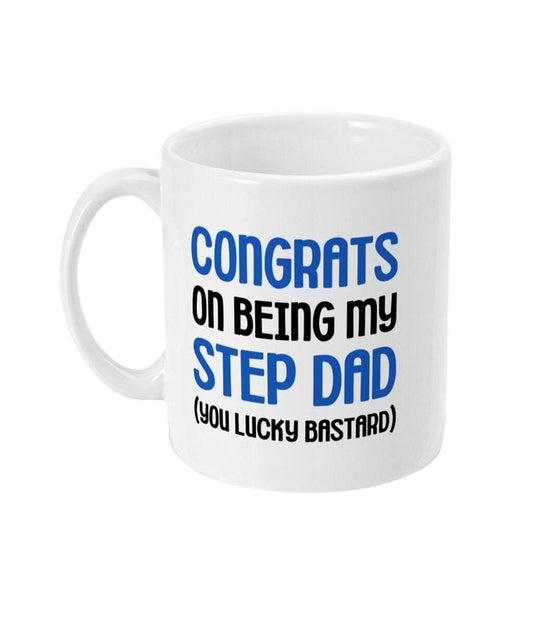 Step Dad Mug, Congrats On Being My Step Dad Mug, Funny Father's Day Gift, Bonus Father Gift, Novelty Coffee Mug, Gifts For Stepdad Bonus Father, 11 15oz Ceramic Cup