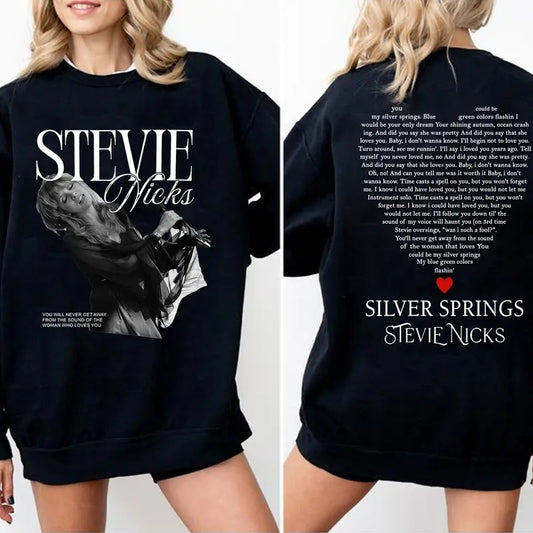 Stevie Silver Springs Vintage T-shirt, Don't Be A Lady Be A Legend 2 Side Sweatshirt, Music Concert Hoodie, Gift For Women and Man Unisex Shirts Womenswear Cotton