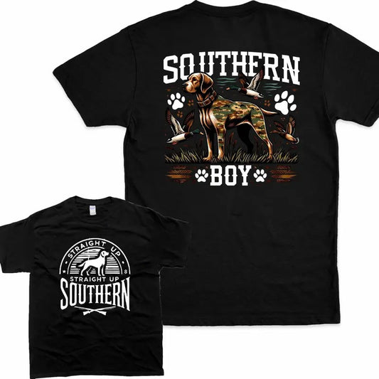 Straight Up Southern T-Shirt - Hunting Dog Holding