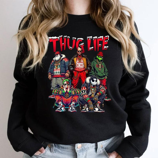 THUGLIFE Christmas Sweatshirt, Christmas Movies Shirt, Thug Life Hoodie, Xmas Graphic Hoodie , For Men, For Women