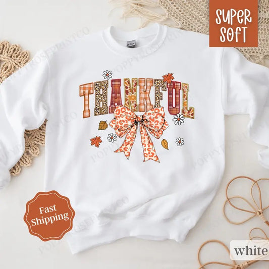 Thankful Sweatshirt, Thanksgiving Sweater, Pumpkin Season Sweater, Comfy Fall Sweatshirt for Women