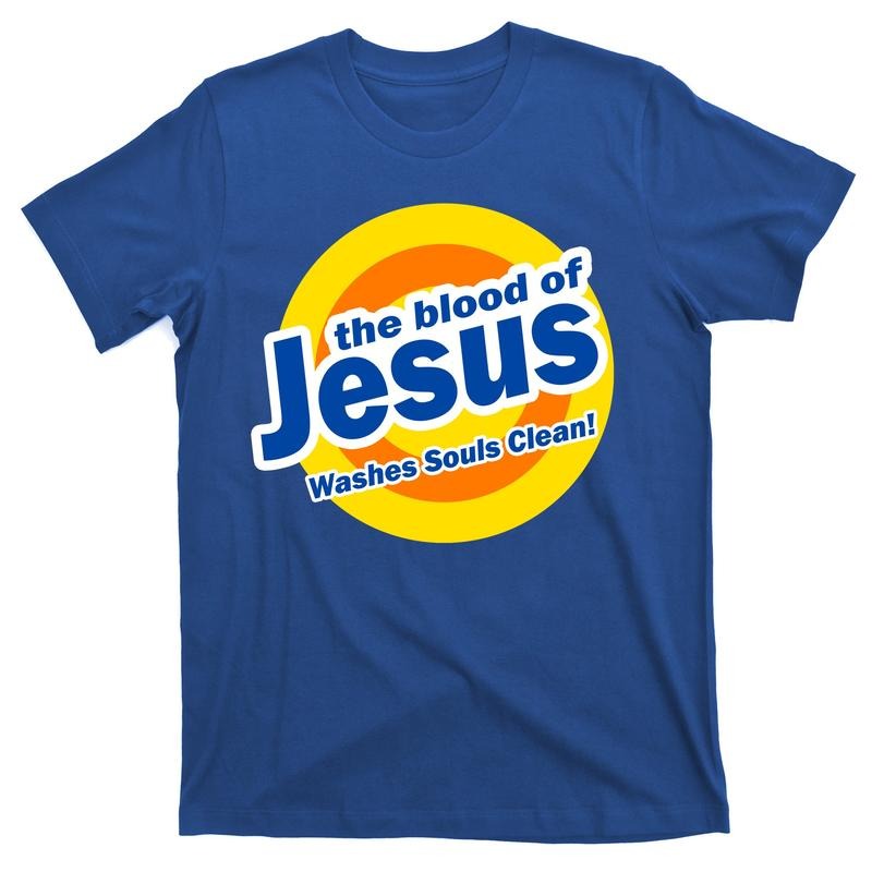 The Blood Of Jesus Washes Souls Clean T-Shirt Menswear Top
