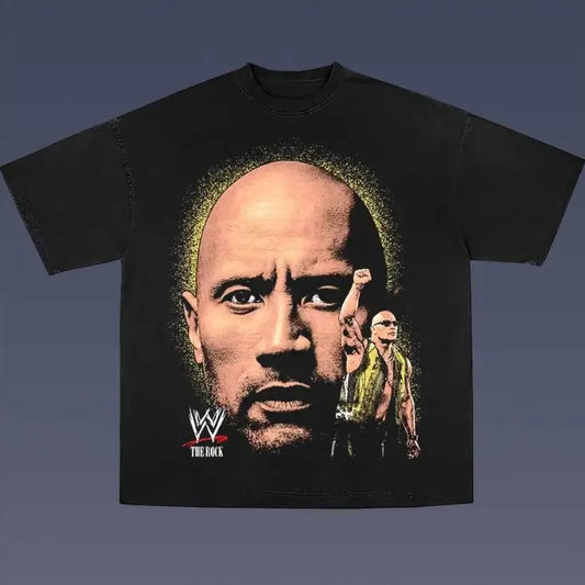 The Rock Vintage Graphic Tees, Wrestling Tshirt, Wrestler T-Shirt, WWE Shirts, Unisex Vacation Outfits Top Menswear Womenswear Streetwearstyle{n002}2