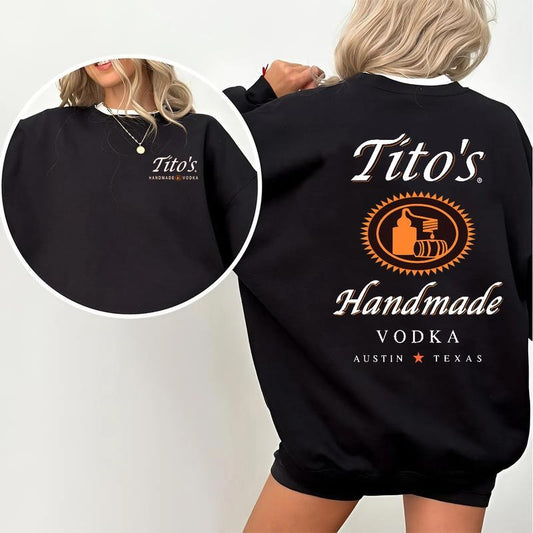 Tito's Handmade Vodka 2-Sided Sweatshirt, Unisex Graphic Tee for Men and Women, Trendy Streetwear Top, Casual Menswearstyle{n002}2