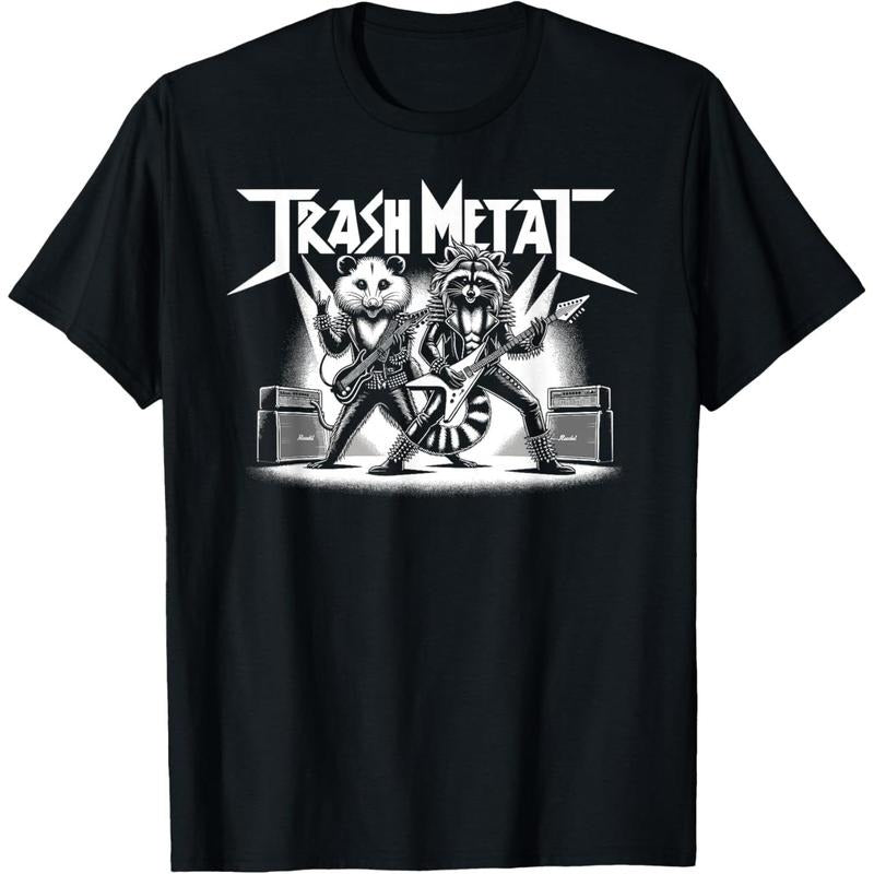 Trash Metal, Opossum Raccoon Metal Music Possum Rocker T-Shirt made in us