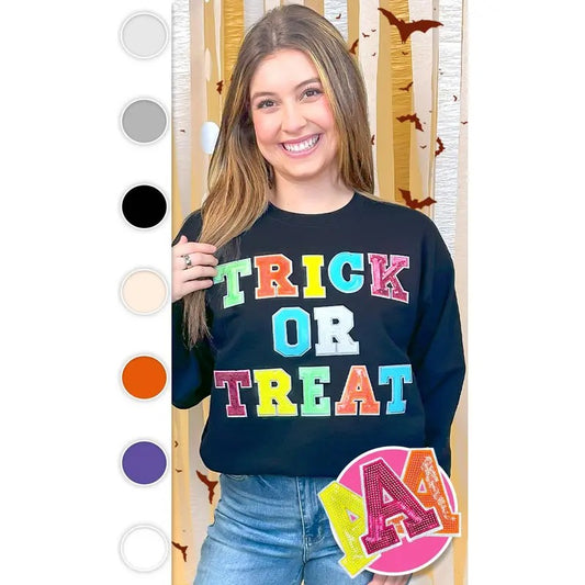 Trick or Treat Sequin Graphic Sweatshirt