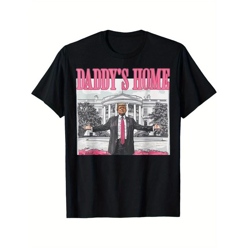 Trump 2024 Recaptures America, Dad's Home Trump Pink 2024 T-shirt made in usa