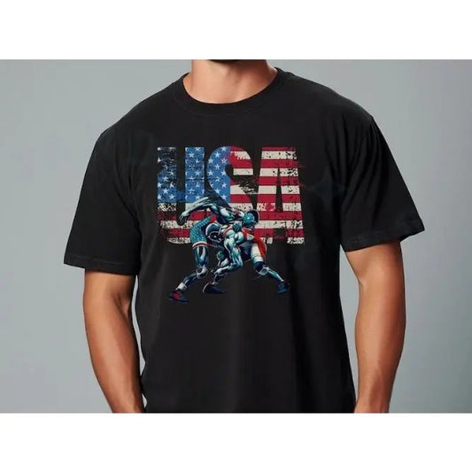 USA Wrestling Patriotic Vintage Comfort Colors T-shirt Timeless Sport Flag Wrestler Fan Tee Athletic United States Pride Retro Iconic Spirit made in usa