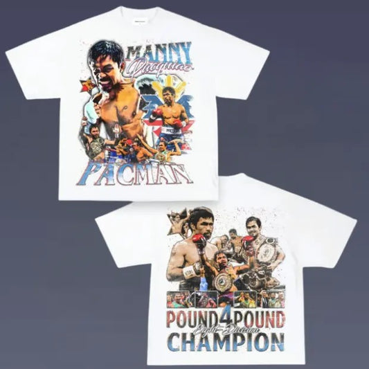 VINTAGE TEE | MANNY PACQUIAO TEE, Double Sided Prints Vintage T-Shirt, Boxing Shirt, UFC Shirt, Graphic Tee, Unisex T-Shirt, Gift All Menswear Top