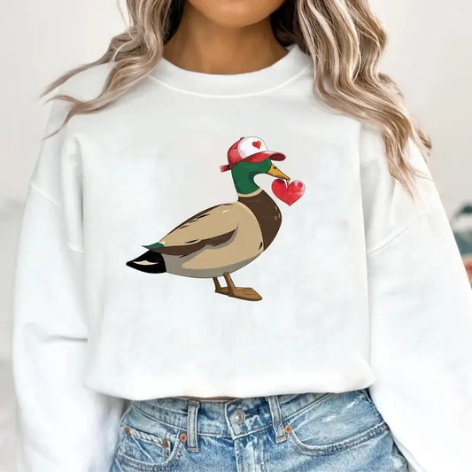 Valentine Mallard Duck Sweatshirt, Hunting Valentine's Day Shirt, Valentine's Day Shirt, Cute Valentine Shirt, Gift For Her