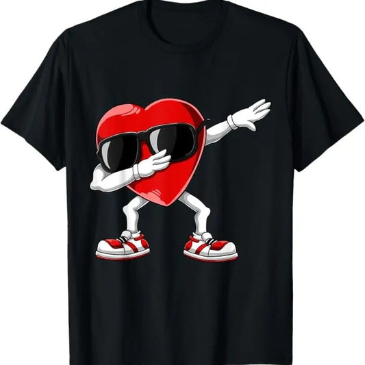 Valentines Day Gift, Dabbing Heart Funny Gifts Mens Valentines Day T-Shirt - Casual Basic Smooth