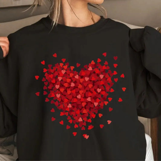 Valentines Day Sweatshirt, Valentines Day Shirt For Women, 3D Heart Design Shirt, Cute Valentine Tee, Valentines Gift