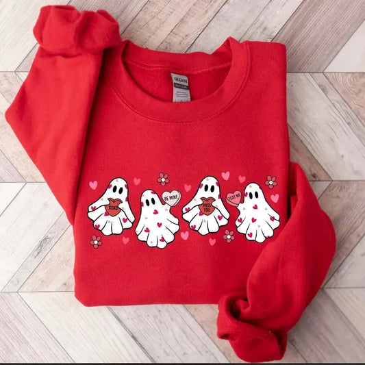 Valentines Ghost Sweatshirt,Cute Ghost Sweater, Spooky Valentine, Boo Boo Valentine, Valentines Day Gift, Husband Valentines, XOXO Sweatshirt, Heart Sweatshirt, Love Ghost, Funny Valentines Tee, Hodie and Sweater, T-Shirt