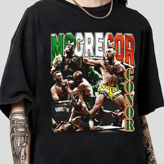 Vintage 90s Graphic Style Conor McGregor T-shirt - Conor McGregor T-shirt - American Professional Boxer Tee For Man and Woman Unisex T-shirt-1 Classic Fabric