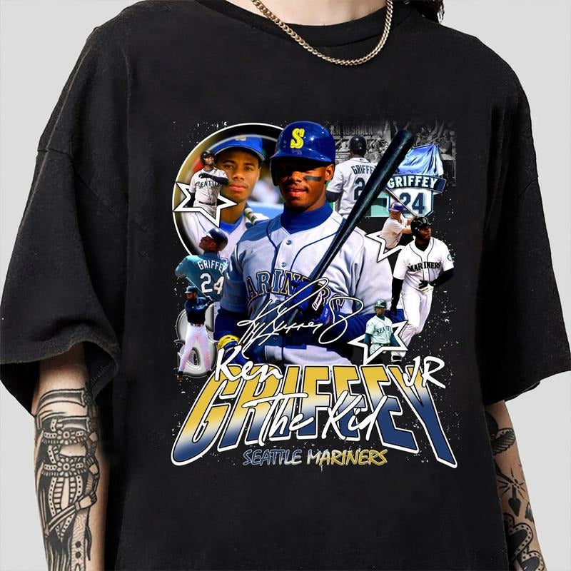 Vintage 90s Graphic Style Ken Griffey Jr T-shirt - Ken Griffey Jr Baseball Tee - Ken Griffey Jr Vintage T-shirt Classic Fabric