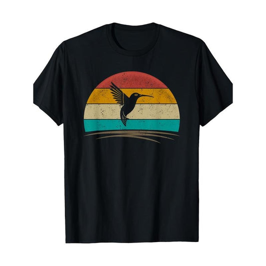 Vintage Hummingbird Graphic T-Shirt, 100% Cotton Casual Crew Neck Tee, Short Sleeve, Regular Fit, Digital Print Design for Bird Lovers, All Seasons Made in USAstyle{n002}2