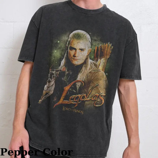 Vintage Legolas Graphic Tee - The Lord of The Rings Movie Shirt - Middle Earth - J.R.R. Tolkien - Fellowship - Sindar Elf for Men - Top, Menswear Tshirt Wetsuit