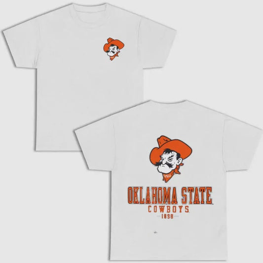 Vintage Men's Champion Black Oklahoma State Cowboys 2 Side T-Shirt, NCAA Tee, Full Color T-Shirt, Unisex T- Shirt, For Men, For Women