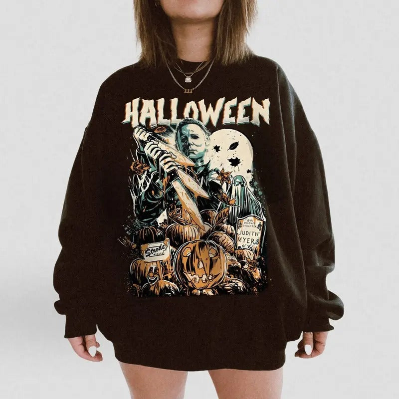 Vintage Michael Halloween Sweatshirt. Halloween Film Hoodie Classic Shirt, Friday the 13th Camp Crystal Halloween Crewneck