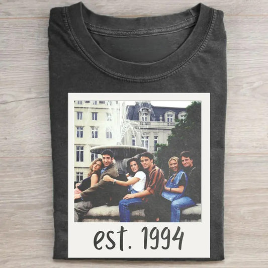 Vintage Polaroid Picture of Friends Sitcom Est 1994 Graphic Tee - Chandler Bing - Joey Tribbiani - Ross Geller - Gift for Friends - Memorial Gifts Menswear Top