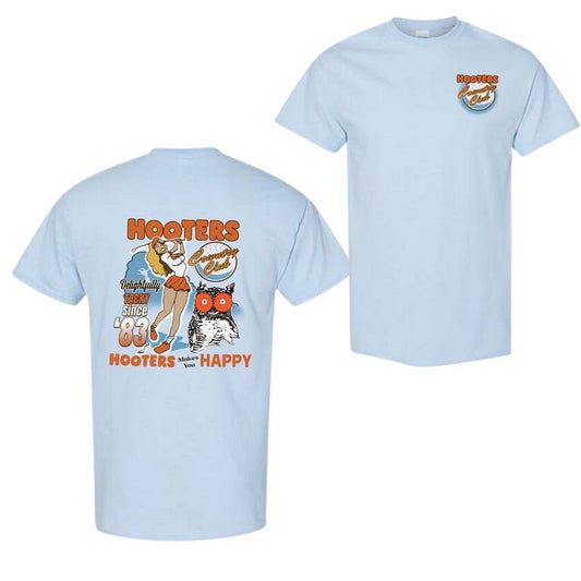 Vintage Spencers Hooters Country Club Unisex T-Shirt For Womens, Mens, Comfort Color Shirt Full Color, Full Size Classic Collar