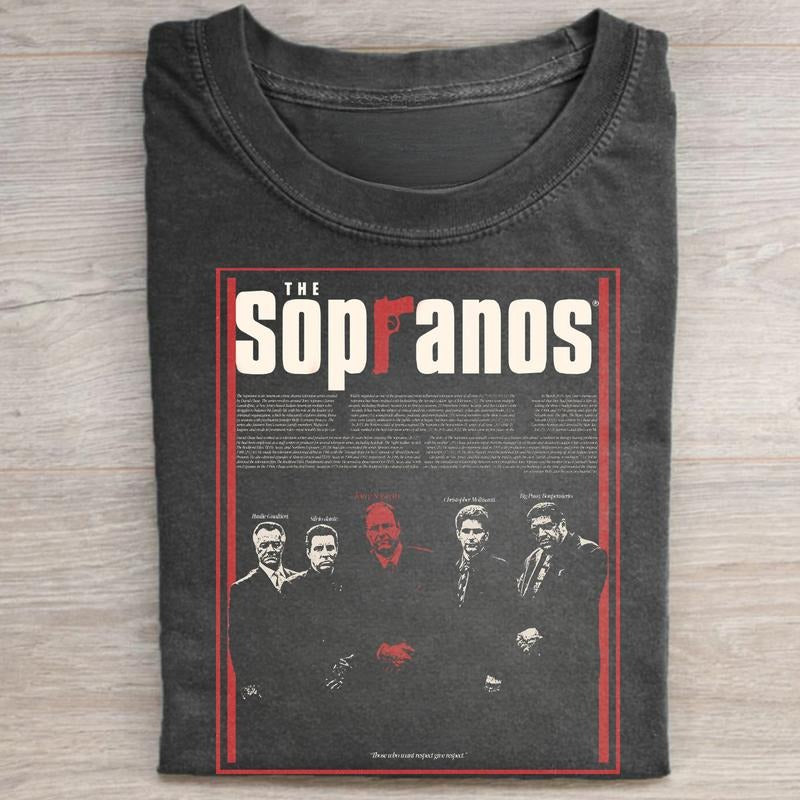 Vintage The Sopranos Those Who Want Respect Give Respect Graphic Tee - Tony Soprano Tee - Mafia Movie Merch - Iconic Movie Scenes - James Gandolfini Top Womenswear
