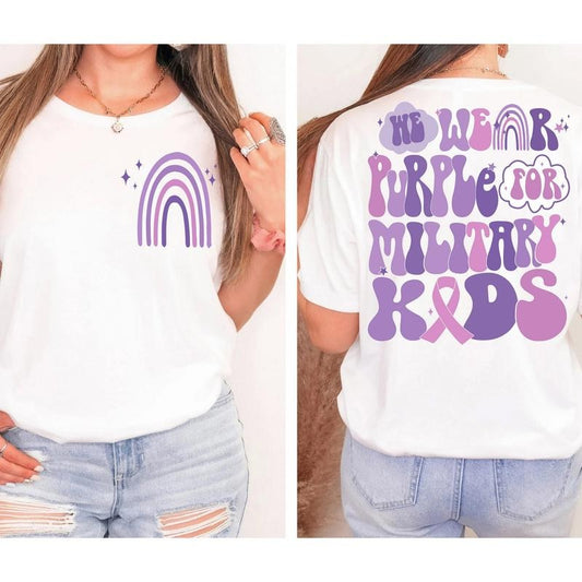 We Wear Purple for Military Kids Shirt, In April We Wear Purple, Military Child, Military Kids Shirt, Military Kids Gift for Mothers Day