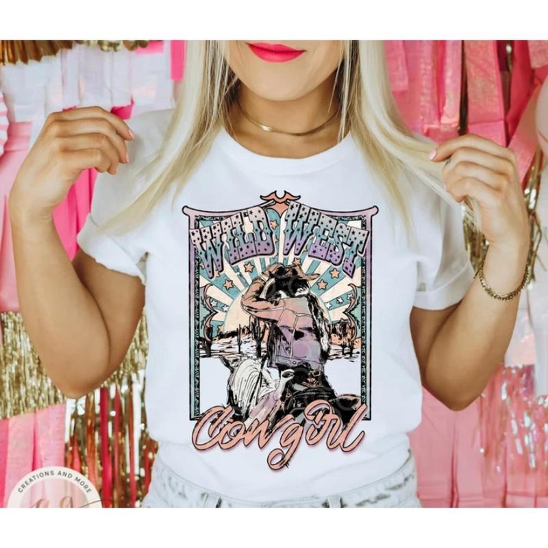 Western Cowgirl Shirt, Wild West Cowgirl Shirt, Western Shirt, Cowgirl Shirt, Wild West Shirt, Country Western Shirt K2OYQ