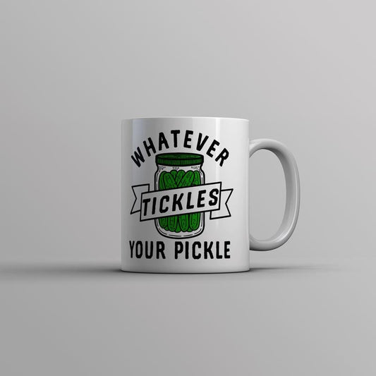 Whatever Tickles Your Pickle Mug Funny Jar Of Pickles Saying Joke Cup-11oz Funny Coffee Mugs Ceramic Printed Drinkware Cup