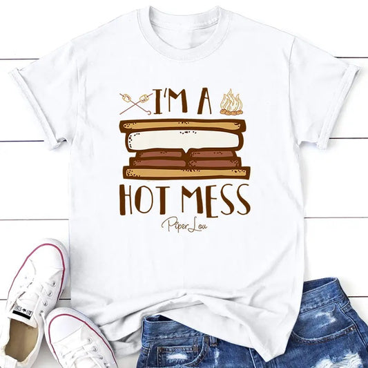 I'm A Hot Mess S'mores Tee, Proudly Printed In The USA, Tee Gray / White, #sassy #cute #colorprint