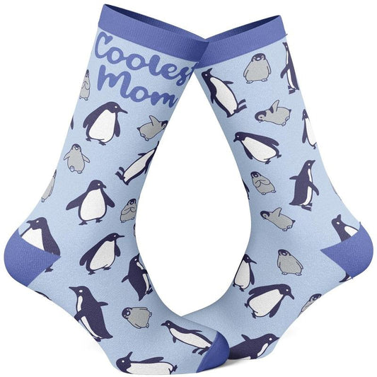 Women's Coolest Mom Penguins Cute Mother's Day Chilly Animal Graphic Novelty Footwear Funny Graphic Socks Comfortable Fitted Spandex Cotton