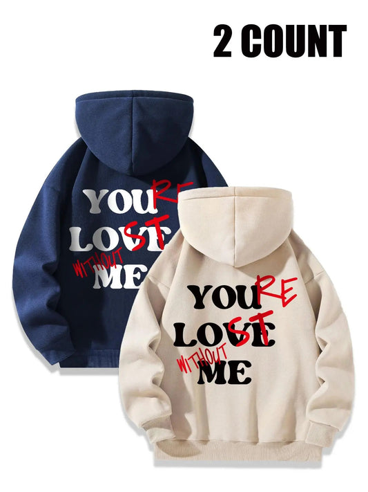 Women's Letter Print Hoodie, Casual Long Sleeve Hooded Sweatshirt for Fall & Winter, Women's Clothes for Daily Wear