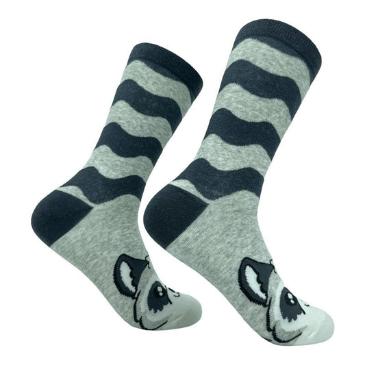 Women's Raccoon Socks Funny Cute Furry Cuddly Rodent Novelty Footwear Funny Graphic Socks Comfortable Fitted Spandex Cotton