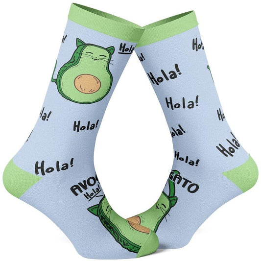 Womens Avogato Sock Cat Face Cute Novelty Hilarious Crazy Saying Footwear Funny Graphic Socks Comfortable Fitted Spandex Cotton