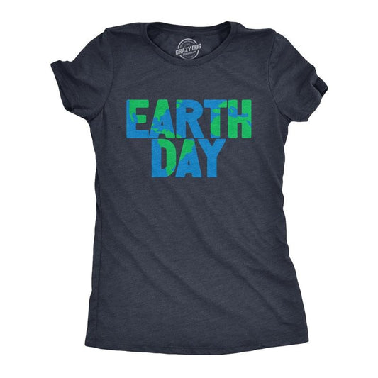 Womens Earth Day T Shirt Cool Green Recycling Nature Lovers Graphic Novelty Tee For Ladies Funny Womens T Shirts Cute Slimming Top Comfortable Soft Womenswear Vintage Tops for Women Funny Navy -